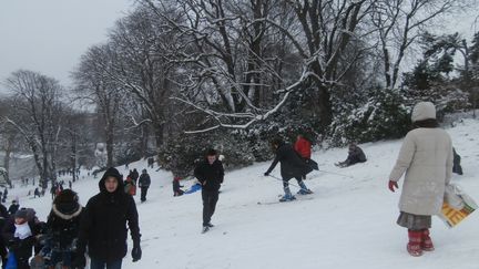 Parc des buttes-Chaumont, Paris le 20 janvier 2013 &agrave; 16h. (FRANCOIS DUTEURTRE)