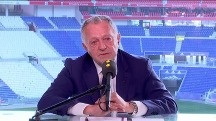 Jean-Michel Aulas, président de l'Olympique lyonnais, était l'invité de franceinfo mercredi 27 mai 2020. (FRANCEINFO / RADIO FRANCE)