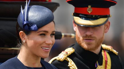 Meghan et Harry, à Londres, le 8 juin 2019. (DANIEL LEAL-OLIVAS / AFP)