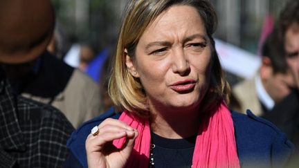 Ludovine de la Rochère, présidente de La Manif pour tous, lors d'une manifestation organisée par le mouvement anti-mariage pour tous le 16 octobre 2016 à Paris. (ERIC FEFERBERG / AFP)