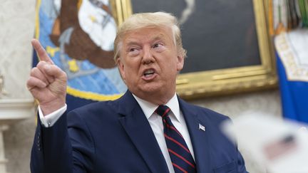 Le président américain Donald Trump, le 2 octobre 2019 à la Maison Blanche, à Washington. (CHRIS KLEPONIS / CONSOLIDATED NEWS PHOTOS / AFP)