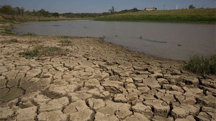 &nbsp; (Le barrage d'Itaim, au Brésil, quasiment à sec en octobre 2014  © SIPA | Andre Penner)