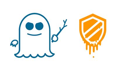 Les symboles des failles informatiques Spectre et Meltdown. (NATASCHA EIBL)