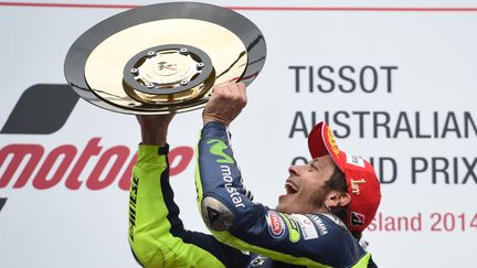 La joie de Valentino Rossi en Australie (PETER PARKS / AFP)