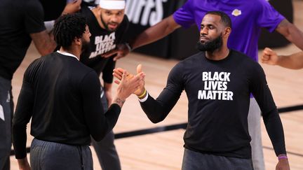 LeBron James en Floride (Etats-Unis), le 12 septembre 2020. (MICHAEL REAVES / GETTY IMAGES NORTH AMERICA via AFP)