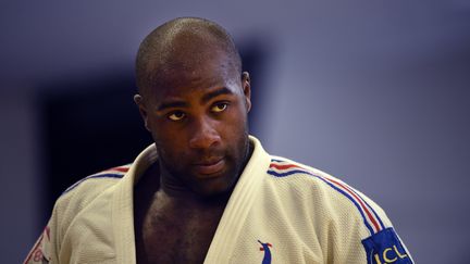 Le judoka Teddy Riner, à l'entraînement, à l'Insep, à Paris, le 14 janvier 2016. (MARTIN BUREAU / AFP)