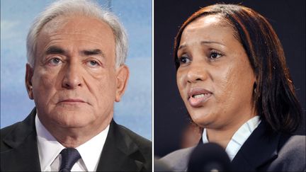 L'ancien directeur g&eacute;n&eacute;ral du FMI Dominique Strauss-Kahn et la femme de chambre du Sofitel de New York&nbsp;Nafissatou Diallo, qui l'accuse de viol. (FRANCOIS GUILLOT / AFP)