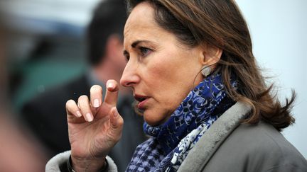 S&eacute;gol&egrave;ne Royal, pr&eacute;sidente de la r&eacute;gion Poitou-Charentes, en visite &nbsp;dans une usine chimique, pr&egrave;s de Poitiers (Vienne),&nbsp;le 25 f&eacute;vrier 2013. (ALAIN JOCARD / AFP)