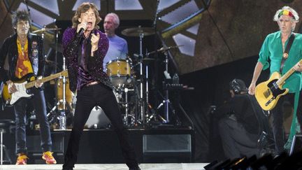 Les Rolling Stones - Mick Jagger, Ron Wood, Charlie Watts et  Keith Richard - en concert à Tel Aviv le 4 juin 2014
 (JACK GUEZ / AFP)