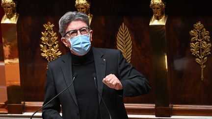 Jean-Luc Mélenchon, président du groupe La France insoumise à l'Assemblée nationale le 24 novembre 2020 (ANNE-CHRISTINE POUJOULAT / AFP)