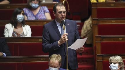 François Jolivet, depute LREM de l'Indre, lors des questions au gouvernement à l'Assemblee nationale, le 28 juillet 2020. (SEBASTIEN MUYLAERT / MAXPPP)