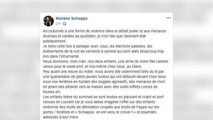 Post sur le compte Facebook de Marlène Schiappa, le 27 mai 2019. (CAPTURE D'ÉCRAN)