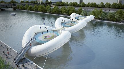 Le pont imagin&eacute; par l'Atelier Z&uuml;ndel Cristea, dans le cadre du concours Pont &agrave; Paris, organis&eacute; par Archtriumph. (AZC)