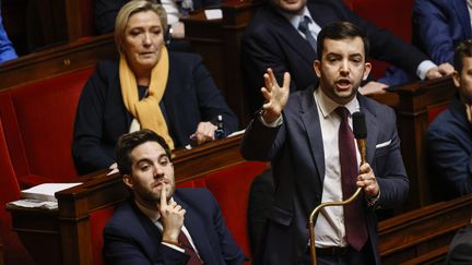 Jean-Philippe Tanguy, RN deputy, alongside Marine Le Pen in the National Assembly (OLIVIER CORSAN / MAXPPP)