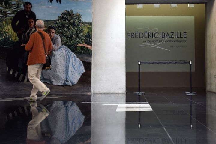 A l'entrée de l'exposition "Frédéric Bazille, la jeunesse de l'impressionnisme" au Musée Fabre de Montpellier
 (SYLVAIN THOMAS / AFP)