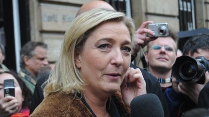 La pr&eacute;sidente du Front national Marine Le Pen le 8 d&eacute;cembre 2011 &agrave; Paris. (CITIZENSIDE.COM)