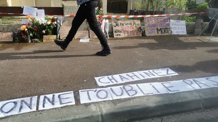 Hommage à Chahinez Daoud, brûlée vive par son mari mardi 4 mai 2021. (THOMAS COIGNAC / RADIO FRANCE)