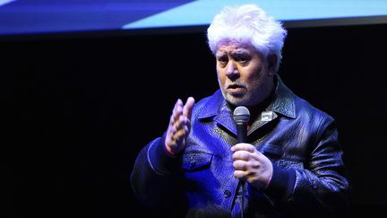 Le cinéaste Pedro Almodóvar au New York Film Festival, le 30 septembre 2023 à New York (Etats-Unis). (JOHN LAMPARSKI / GETTY IMAGES NORTH AMERICA VIA AFP)