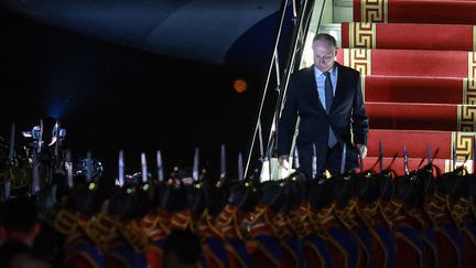 Le président russe, Vladimir Poutine, à son arrivée à Oulan-Bator, en Mongolie, le 2 septembre 2024. (BYAMBASUREN BYAMBA-OCHIR / AFP)