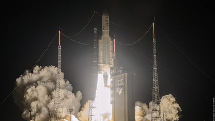 Decollage d'une fusée Ariane 6 sur la base de Kourou (Guyane), le 5 août 2020. Photo d'illustration. (HANDOUT / EUROPEAN SPACE AGENCY)