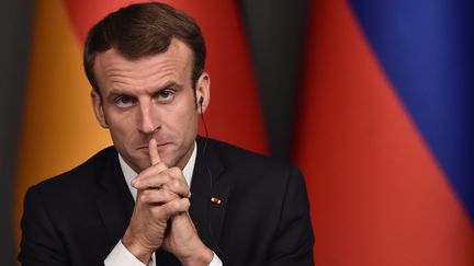 Le président de la République, Emmanuel Macron, lors d'un sommet à Istanbul (Turquie), le 27 octobre 2018. (OZAN KOSE / AFP)