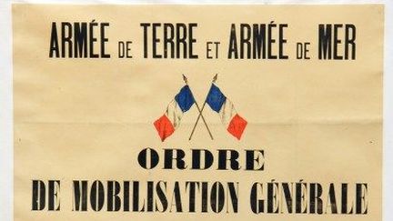 Ordre de mobilisation en 1914. (STR / HISTORIAL DE PÉRONNE / AFP)