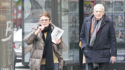 Véra Kundera et Milan Kundera, photographiés à Paris, le 21 octobre 2019. (PHILIPPE BLET / REX / SIPA)