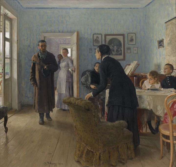 Ilya Répine, "Ils ne l’attendaient pas", 1884-1888, huile sur toile.
 (GALERIE NATIONALE TRETIAKOV DE MOSCOU)