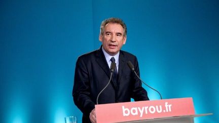 François Bayrou prononce un discours à Paris, le 22 avril 2012. (AFP - Bertrand Langlois)