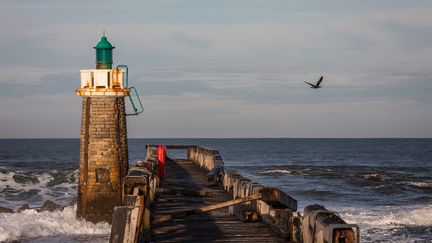 La vue du large à Capbreton (Landes), le 15 février 2021. (ISABELLE SOURIMENT / HANS LUCAS / AFP)