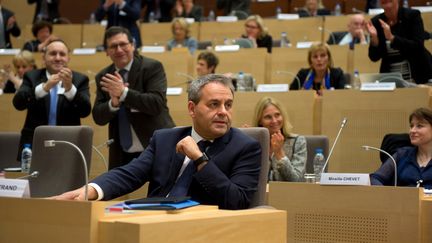 Le président de la région Nord-Pas-de-Calais-Picardie, Xavier Bertrand, lors d'une séance du conseil régional, le 4 janvier 2016 à Lille. (AFP)