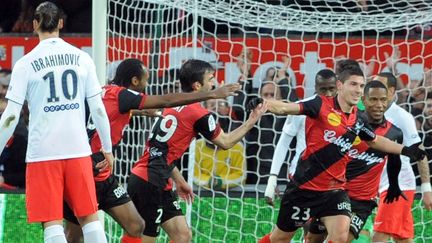 Jérémy Pied unique buteur sous les yeux de Zlatan Ibrahimovic. (FRED TANNEAU / AFP)