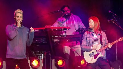 Adam Levine, PJ Morton et James Valentine des Maroon 5 au BottleRock Napa Valley Music Festival en mai 2017.
 (Amy Harris/AP/SIPA)