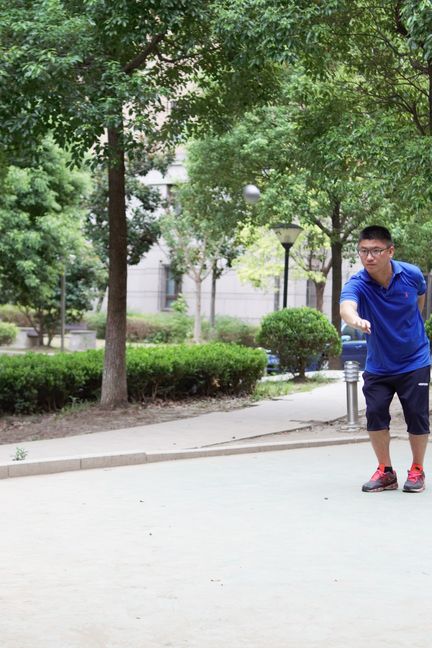 Shen Tao s'entraîne dans sa résidence à Shanghaï (RAPHAËL GUILLET)