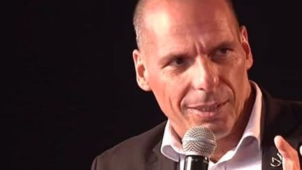 Capture écran de la vidéo de Yanis Varoufakis à la Fête de l'Huma, à La Courneuve. (Humanité)