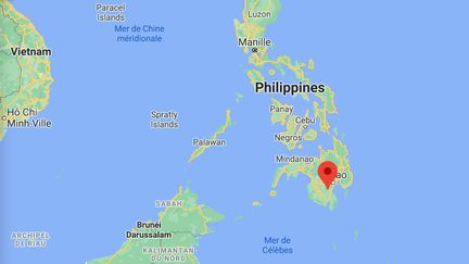 Un séisme de magnitude 6 et&nbsp;de 24,6 km de profondeur s'est produit à&nbsp;12h22, heure locale (5h52 heure française)&nbsp;au sud des Philippines, le 7 février 2021. Son épicentre a été localisé à deux kilomètres à l'est de la ville de Magsaysay, sur la grande île de Mindanao.&nbsp; (GOOGLE MAPS)