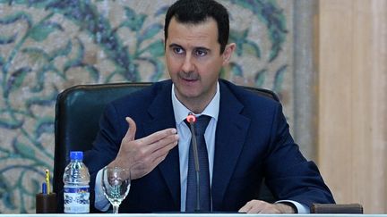 Le pr&eacute;sident syrien Bachar Al-Assad, &agrave; Damas (Syrie), le 18 avril 2012. ( AFP)