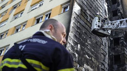 Un foyer d'immigrés à Dijon, dont l'incendie a fait sept morts (14 novembre 2010) (AFP / Jeff Pachoud)