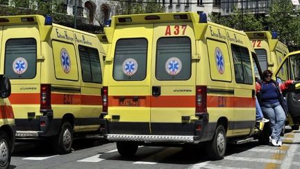 Lors d'une manifestation à Athènes pour défendre le système de santé le 6 mai 2012 (AFP/Aris Messinis)