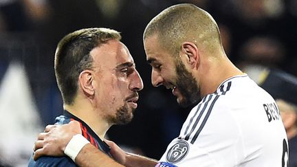 Ribéry et Benzema lors de la demi-finale aller (GERARD JULIEN / AFP)