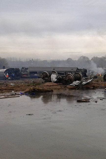 Les premiers secours sont arrivés dix minutes après le déraillement du train (PAUL MUSER). (PAUL MUSER)