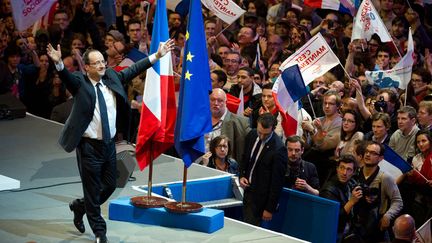 Le 29 avril 2012, Paris. En meeting au Palais Omnisports de Paris Bercy. (MARTIN BUREAU / AFP)