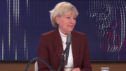 Pr Dominique Le Guludec,&nbsp;présidente de la Haute autorité de santé était l'invitée du "8h30 franceinfo", mardi 12 janvier 2021. (FRANCEINFO / RADIOFRANCE)