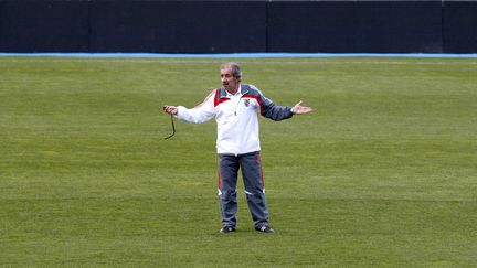 Fernando Chalana lors d'un intérim comme entraîneur de Benfica, le 11 mars 2008 à Getafe. (MONDELO / EFE)