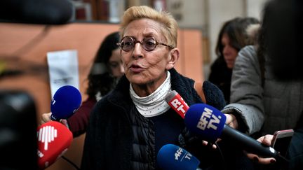 Isabelle Balkany le 11 décembre 2019 lors de l'ouverture du procès en appel pour fraude fiscale, à Paris. (STEPHANE DE SAKUTIN / AFP)