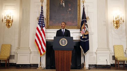 &nbsp; (Barack Obama intervenait ce jeudi soir heure américaine depuis la Maison-Blanche © REUTERS | Larry Downing)