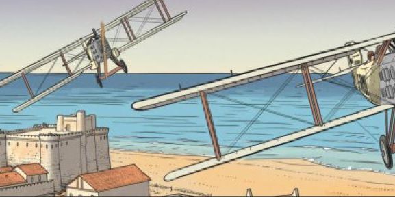 L'Aéropostale entre le désert et l'Atlantique dans le sud marocain au cours des années 20. Extrait de la BD «L'Aviateur» (Editions Dargaud) de Jean-Charles Kraehn et Chrys Millien. (Dargaud)