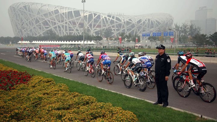 La course cycliste du Tour de P&eacute;kin 2011, plac&eacute;e sous surveillance.&nbsp; (NG HAN GUAN /AP/SIPA / AP)