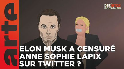 Désintox. Non, Elon Musk n'a pas censuré Anne Sophie Lapix sur Twitter. (ARTE/2P2L)