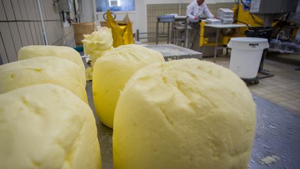 Des bottes de beurre de grande qualité à Echiré (Deux-Sèvres), le 17 mars 2015. (GUILLAUME SOUVANT / AFP)